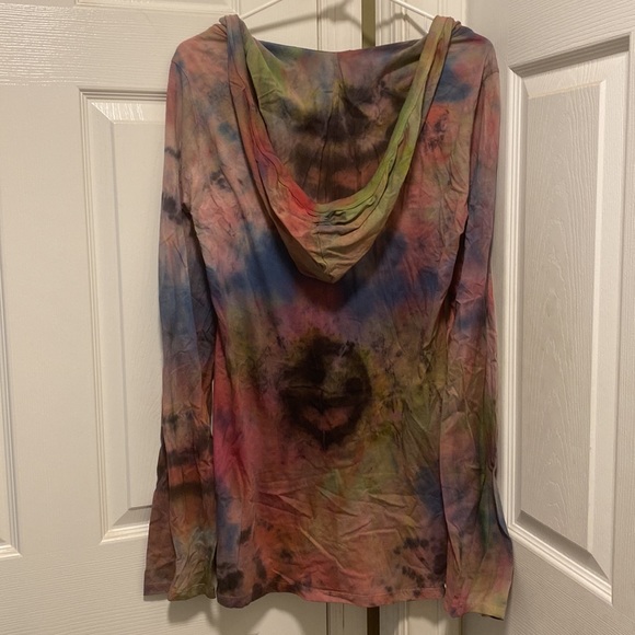 Hooded Tie Tye Long Sleeve Top - Picture 4 of 6